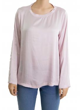 Blusa girocollo tinta unita 